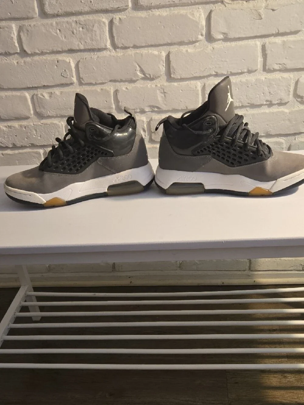 Jordan Gray Mid-Top Basketball Sneakers
